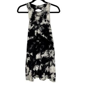 Urban Outfitters Medium Black Gray Tie Dye Keyhole Back Tank Top Dress Crew Neck
